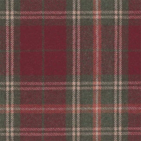 Stofprøve – Sherlock i uld, mønstret - Cranberry - S7206