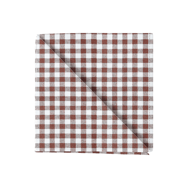 Ternet serviet i bomuld - Brown check - D1021,